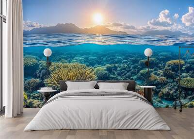 Underwater coral save earth concept Wall mural