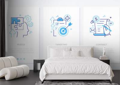 Business and technology - set of line design style vertical web banners Wall mural