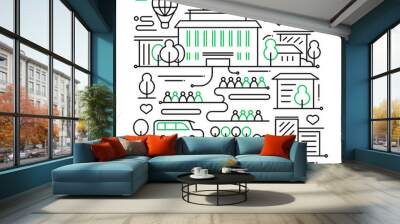 city life - line design composition Wall mural