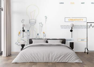 Creativity - line design style isometric web banner Wall mural