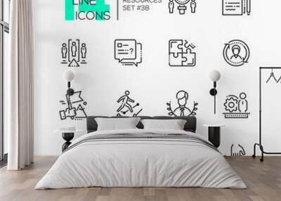 Human resources - set of line design style icons Wall mural