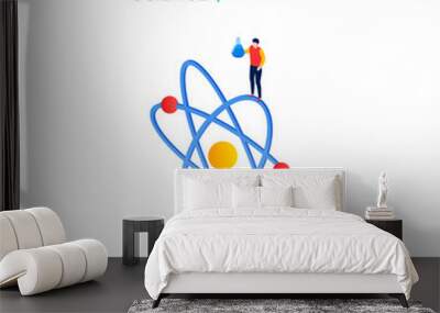 Natural science concept - modern isometric vector web banner Wall mural