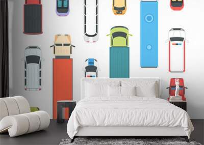 Vehicles - set of modern vector city elements Wall mural