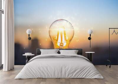 renewable energy concept for sustainable, resource and environment icons. electric power from nature Wall mural