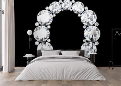 Diamond letters with gemstones (high resolution 3D image) Wall mural