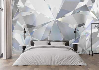 Realistic diamond texture close up, 3D illustration. Wall mural