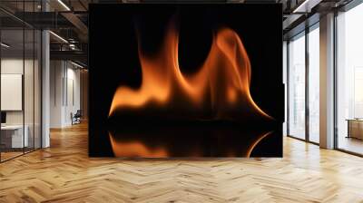 Fire wave in dark with reflex (Low key) Wall mural