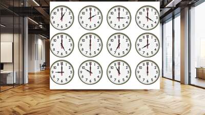 Green wall clock all day Wall mural