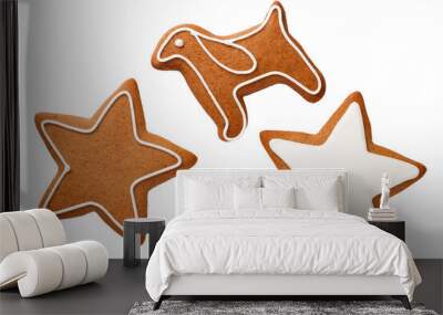 Gingerbreads Isolated On White Background Wall mural