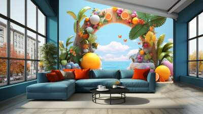 3d rendering of a tropical paradise. Wall mural