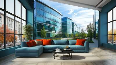 Modern glass office buildings. Wall mural