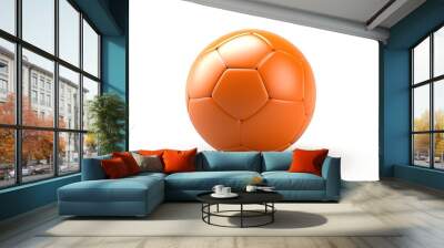 Orange soccer ball isolated on white background. 3D rendering. Wall mural