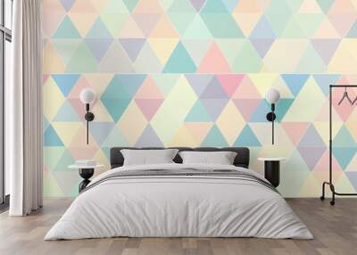 Pastel geometric pattern with colorful triangle shapes. Wall mural