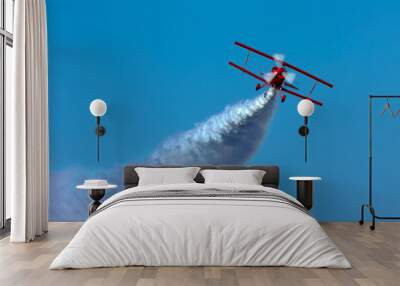 a pitts 2b performing aerobatics in the air Wall mural