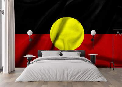 3D Flag of Australia (Aboriginal) satin Wall mural