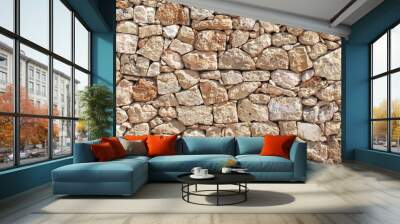 Stacked stone wall Wall mural