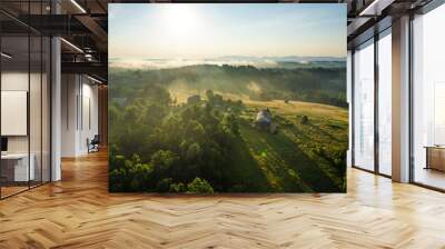 Warm sunrise in Albemarle County, Virginia Wall mural