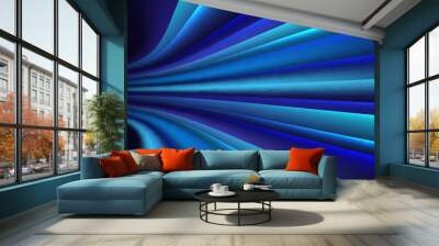 abstract light speed effect blue tech connection innovation future digital technology banner Movement dynamic motion background Wall mural