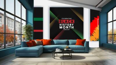 Black history month celebrate modern vector illustration design graphic Holiday concept banners for social media, cards, posters and postcard Wall mural