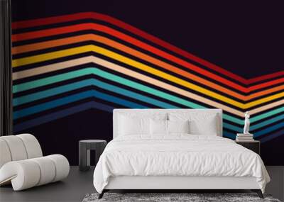 creative line stripes vintage layout decoration paper geometry wall eighties retro 70s 80s background banner Wall mural