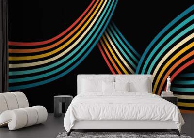 line geometrical vintage grid ornament multicolored stylish stripe texture wallpaper art Wall mural