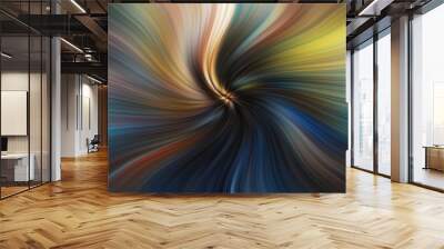 Abstract image composed of colored lines that create spirals Wall mural