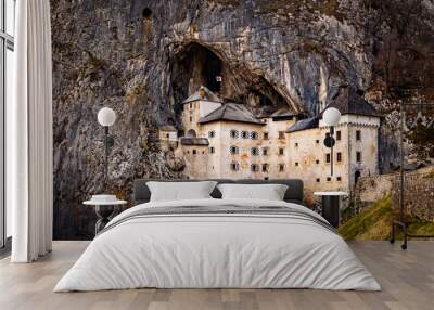 Predjama Castle built within a cave mouth in Slovenia Wall mural