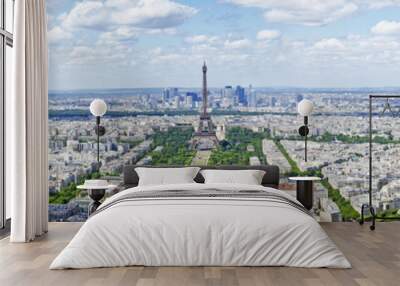 areal panorama view of paris Wall mural