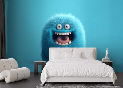 Cute fluffy monster Wall mural