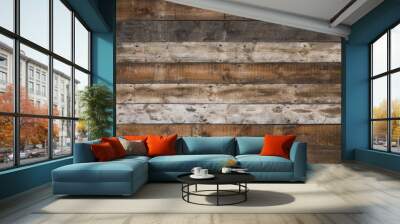 reclaimed old wooden background Wall mural