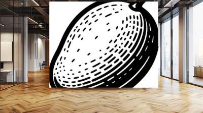 Mango fruit black outline illustration. Wall mural