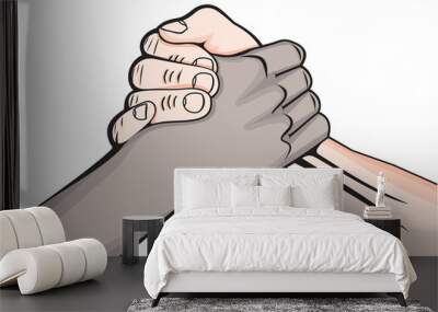 multi ethnic handshake Wall mural