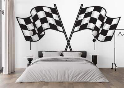 two crossed checkered flags Wall mural