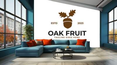 Creative oak fruit logo design vector concept illustration idea Wall mural