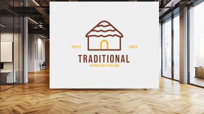 Creative traditional african house logo design concept illustration idea Wall mural