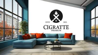 Flat cigarette industry factory logo design vector graphic symbol icon illustration creative idea Wall mural