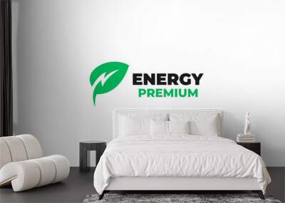 Flat eco energy logo design vector illustration Wall mural