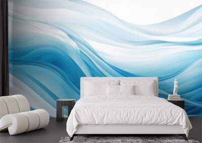 abstract blue wave background - generative ai Wall mural