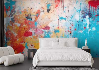 Colorful urban graffiti on the wall Wall mural