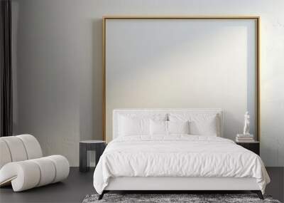 Gold Frame on White Wall Wall mural