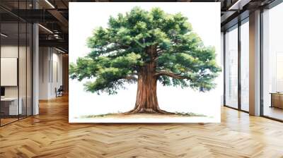 Tall and majestic Sequoia sempervirens standing in a calm forest setting Wall mural