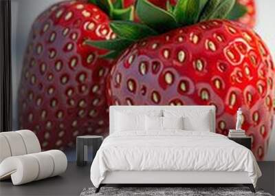 Two Strawberries Stacked Together Wall mural