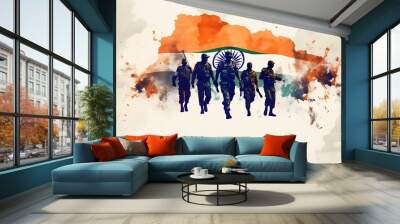 background with splashes, India independence day ai generated Wall mural