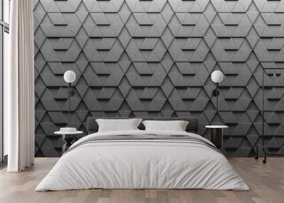 grey triangles modern background 3d render 3d illustration Wall mural