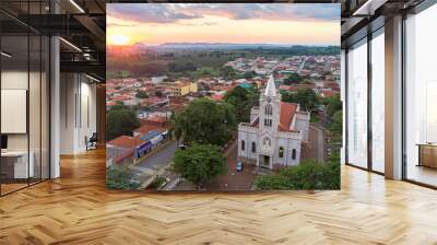 Aerial of the small town of Itamogi - Brazil. Wall mural