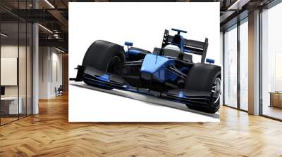 race car on white - black & blue Wall mural