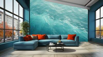 Calm blue waters. Panorama of blue clean ocean water surface Wall mural