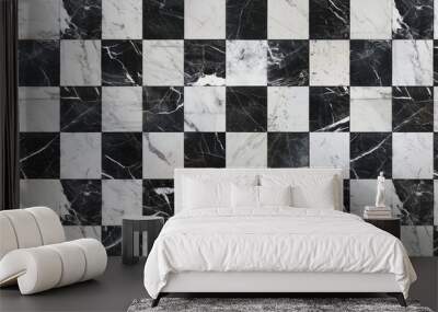 Checkerboard marble floor pattern Wall mural