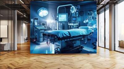 Modern operating room with modern medical equipment. Generative AI Wall mural