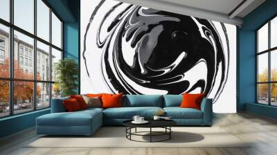 abstract background, white and black mineral oil paint on water Wall mural